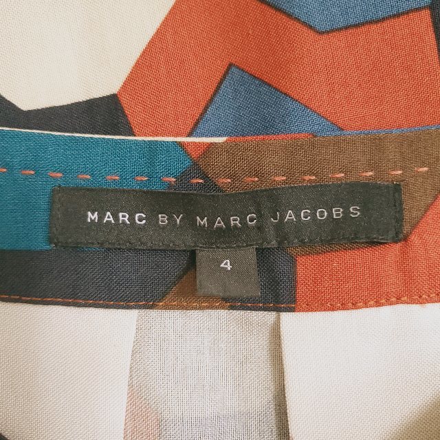 #anc マーク バイ マークジェイコブス Marc by Marc Jacobs スカート 4 マルチ シルク プリーツ 総柄 レディース [766587]_画像4