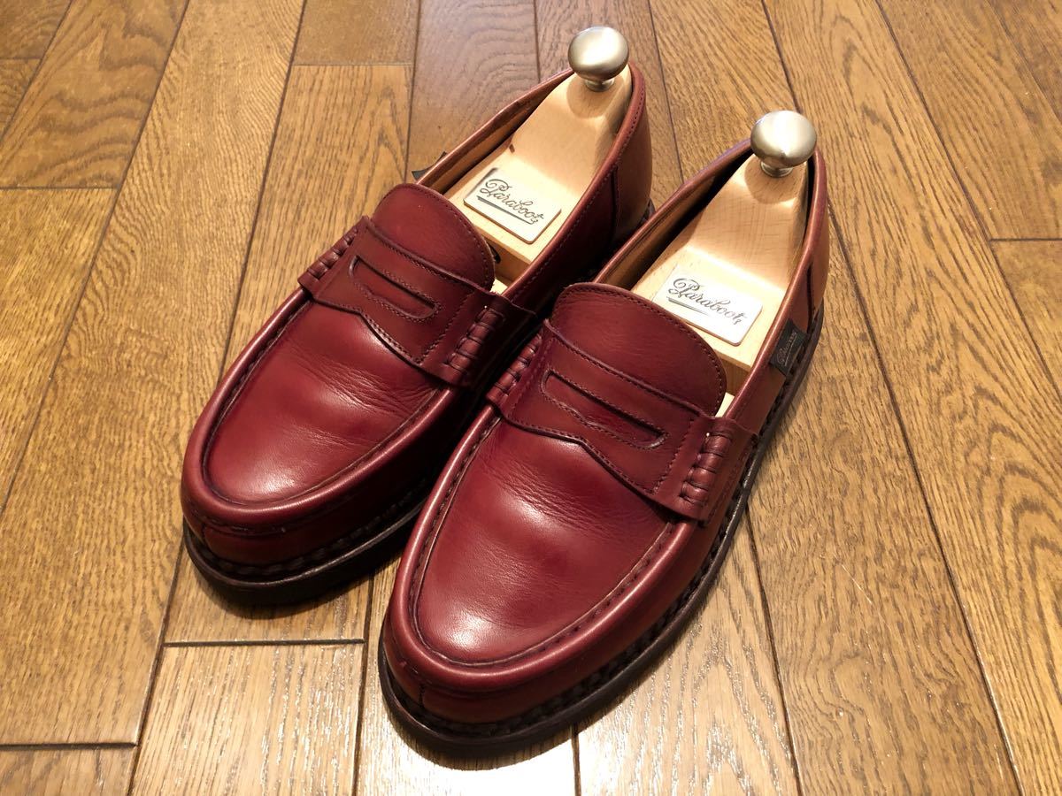 極上の美品★Paraboot Reims サイズ5ハーフ バーガンディ パラブーツ ランス ミカエル シャンボード メンズファッション シューズ