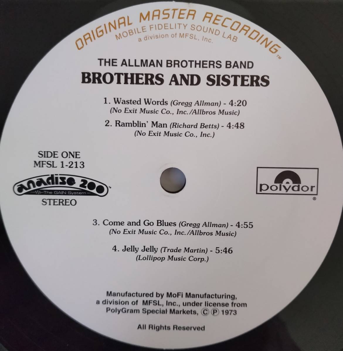 レア MFSL 高音質盤　The Allman Brothers Band / Brothers and Sisters 送料無料_画像6