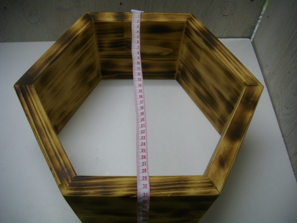 ハンドメイド　ヘキサゴン シェルフ パイン 集成 六角形 置き型 壁掛け インテリア 木製 一点物 レトロ調_画像8