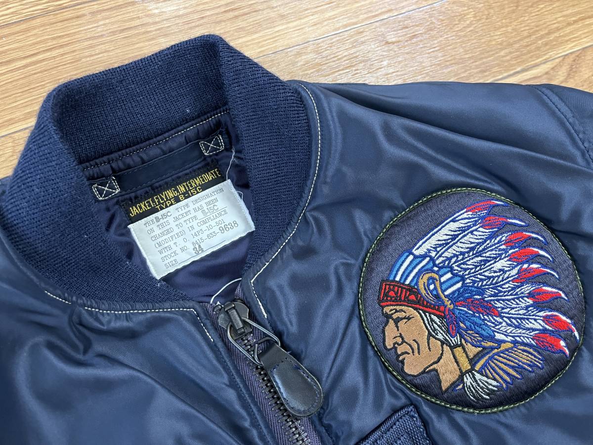 美品 リアルマッコイズ B-15C サイズ34 ネイビー THE REAL McCOY'S フライトジャケット ミリタリー FLIGHT JACKET ブルゾン NAVY_画像2