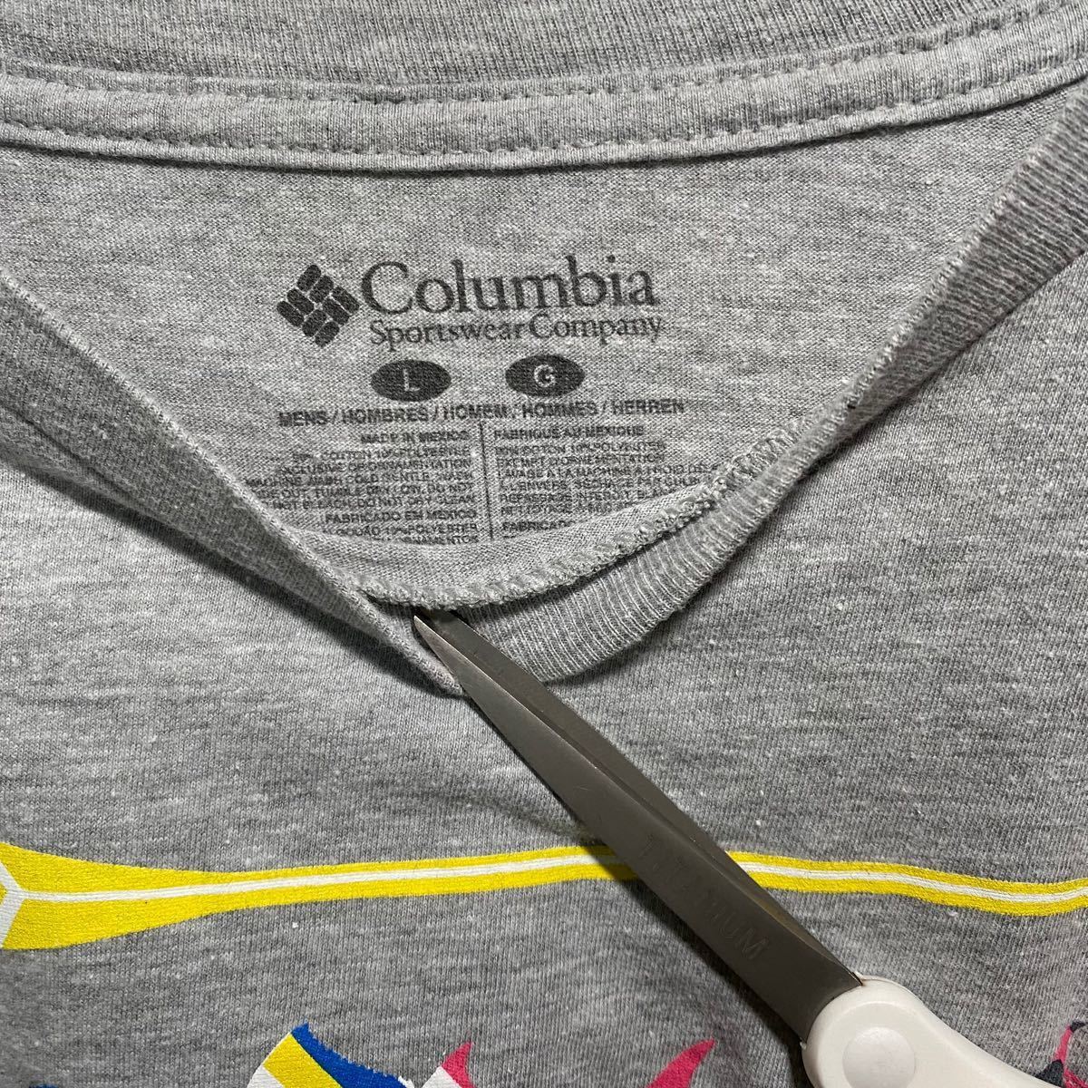 コロンビア　Tシャツ　L グレー　Columbia アウトドア　キャンプ　古着