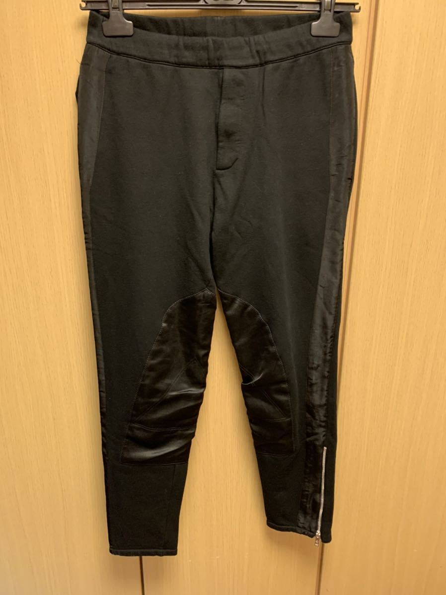 正規 17SS ALEXANDER McQUEEN アレキサンダーマックイーン 腿素材切替 スウェットパンツ 黒 S 464004 QJX17_画像1