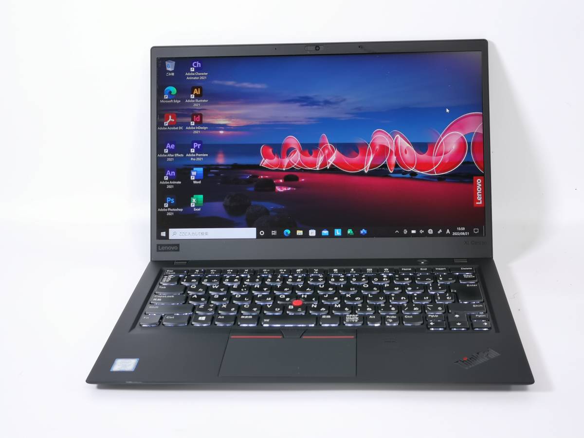  ThinkPad X1 Carbon / Lenovo / LTE 指紋認証 14.0型 タッチパネル / Core i7 8650U / 16GB / 512GB (NVMe) /バックライトKB / Office2021