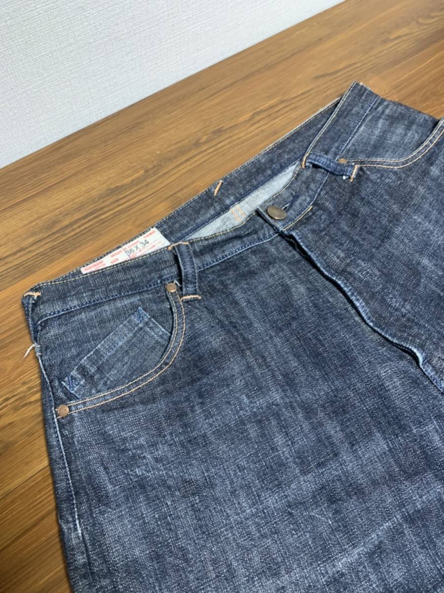 [YAMANE EVISU] 686 Lot:2100 ゴールドカモメ刺繍 山ちゃんジーンズ インディゴデニムパンツ 36 金赤耳 ヤマネ エビス_画像3