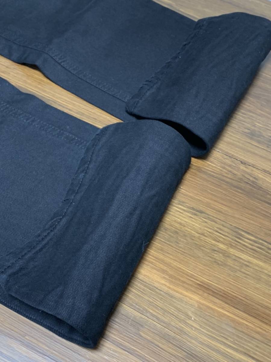 未使用☆[Nudie Jeans] 定価42,900 Loose Leaf 669 リペア加工 スキニーデニムパンツ 26 ブラック イタリア製 ヌーディージーンズ_画像7