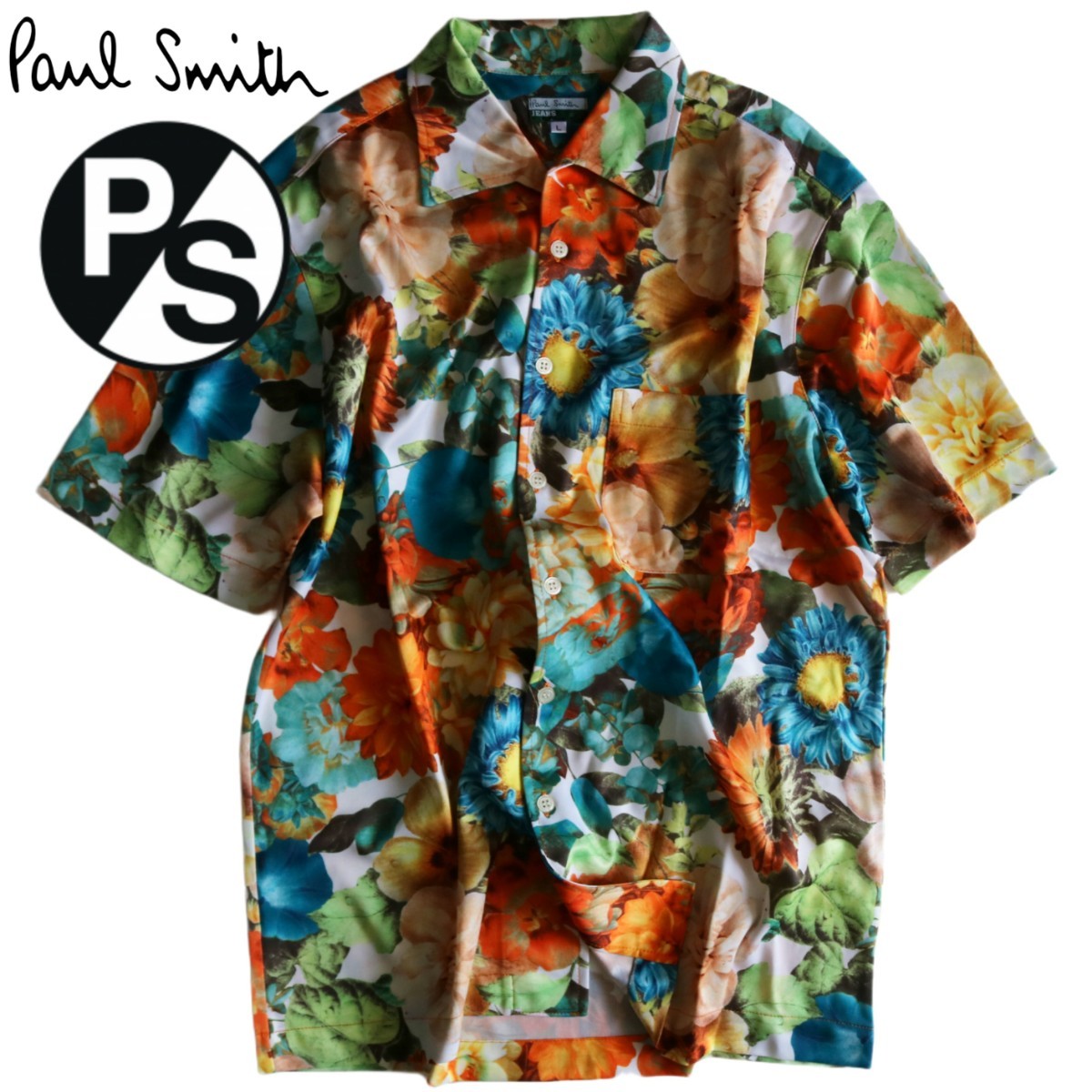 【PAUL SMITH】美品　半袖シャツ　花総柄　L★