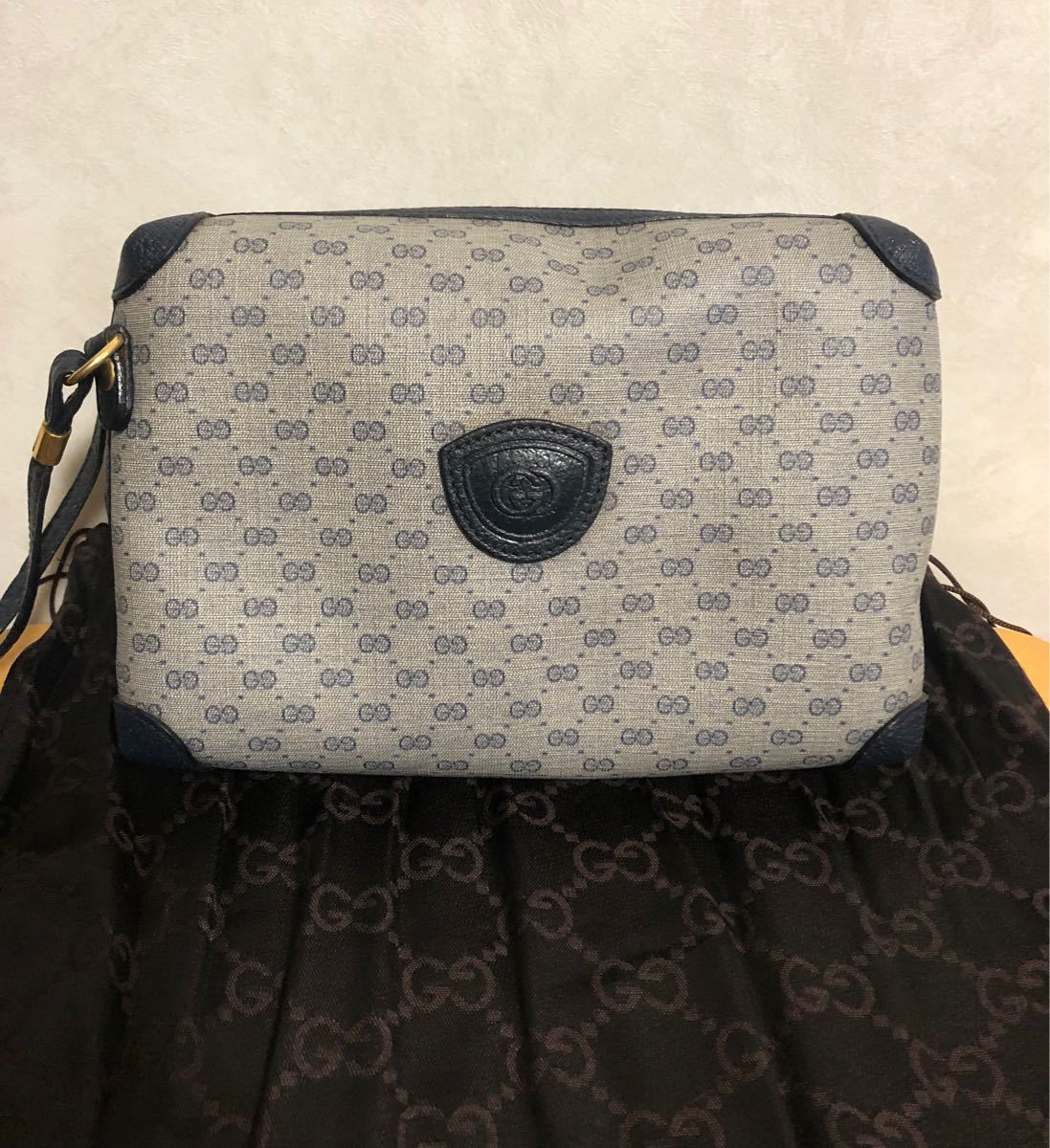 【超美品】GUCCI オールドグッチGG柄PVCショルダーバッグ