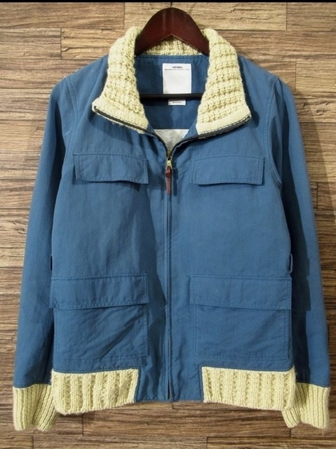 希少 visvim ビズビム 初代 10AW ビンテージ ウォッシュ 加工 REDWOOD KNIT COLLAR JACKET レッドウッド ニット カラー ジャケット S_画像2