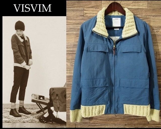 希少 visvim ビズビム 初代 10AW ビンテージ ウォッシュ 加工 REDWOOD KNIT COLLAR JACKET レッドウッド ニット カラー ジャケット S_画像1