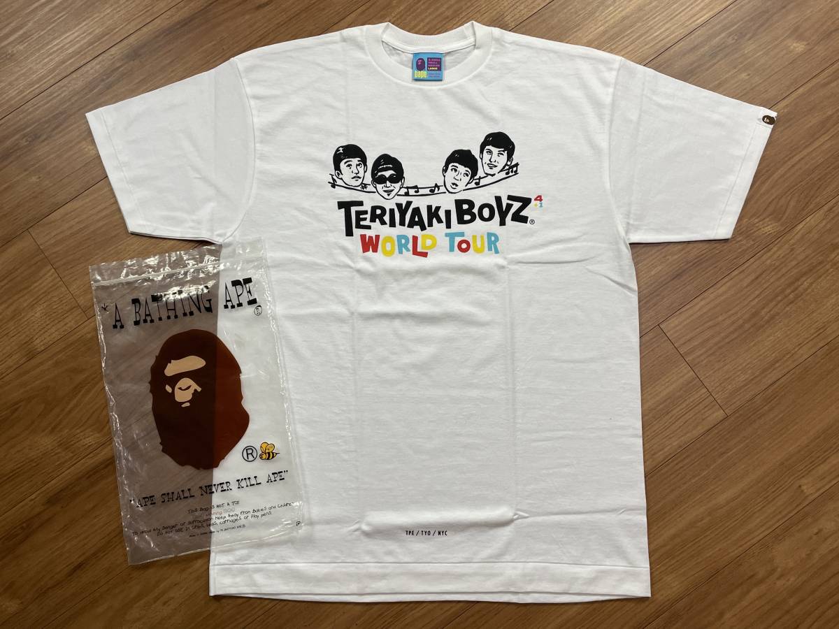 72 未使用品 A BATHING APE アベイシングエイプ Tシャツ TERIYAKI BOYZ WORLD TOUR テリヤキボーイズ ワールドツアー サイズL_画像1