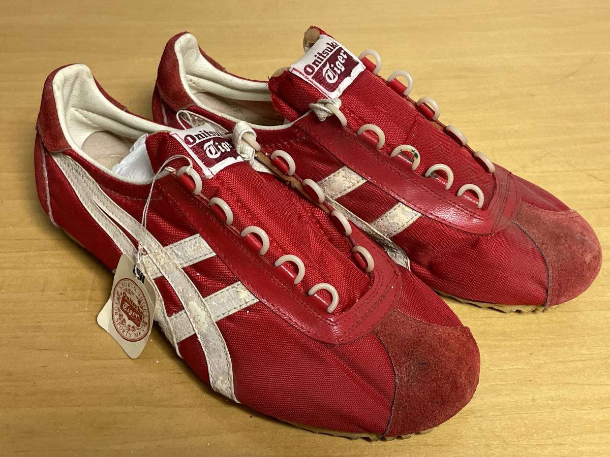 30 не использовался товар 60s 70s Onitsuka Tigeronitsuka Tiger марафон обувь ma LAP нейлон DX красный спортивные туфли 23cm неиспользуемый товар 