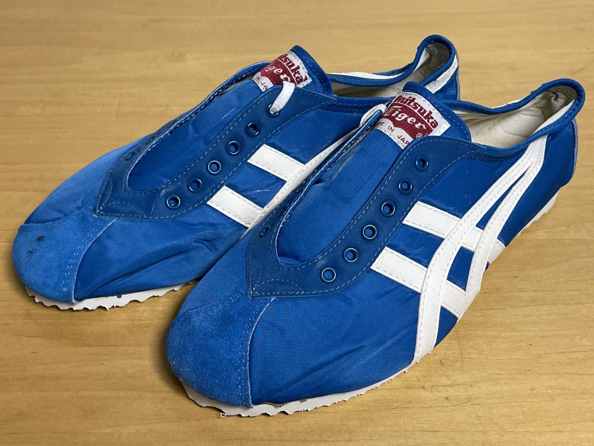 37 unused goods 60s 70s Onitsuka Tigeronitsuka Tiger marathon shoes ma LAP nylon DX blue sneakers 25.5cm dead stock 