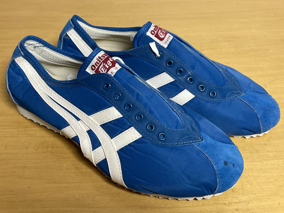 37 unused goods 60s 70s Onitsuka Tigeronitsuka Tiger marathon shoes ma LAP nylon DX blue sneakers 25.5cm dead stock 