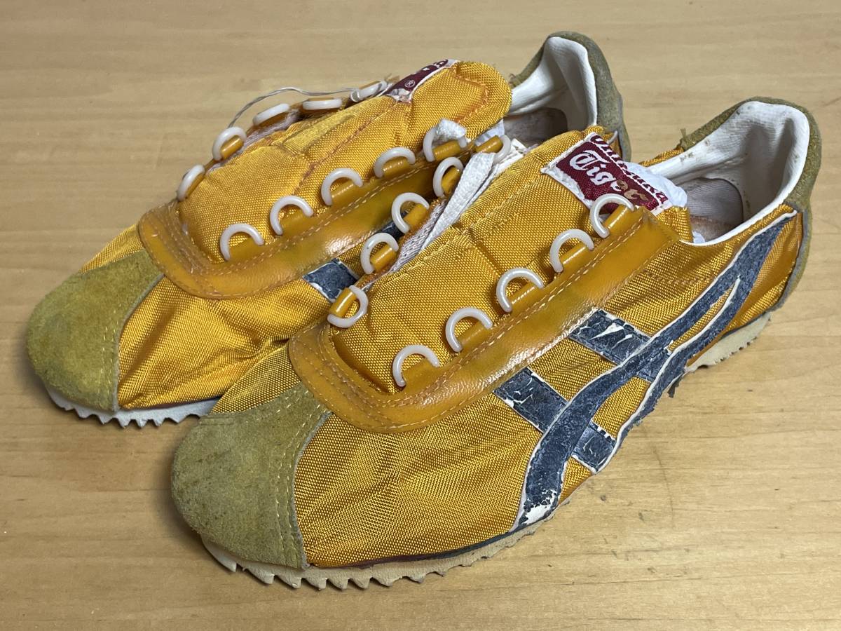 38 не использовался товар 60s 70s Onitsuka Tigeronitsuka Tiger марафон обувь ma LAP нейлон DX желтый спортивные туфли 23cm dead 