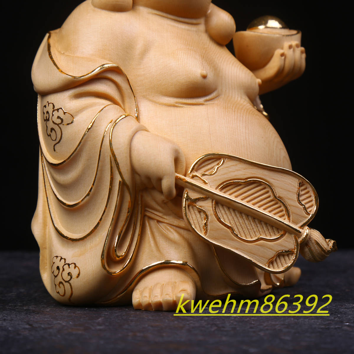 極上品 木彫仏像 七福神 布袋様 置物 布袋尊 彫刻 本金 切金 極上品 木彫仏像 七福神 布袋様 置物 布袋尊 彫刻 本金 切金