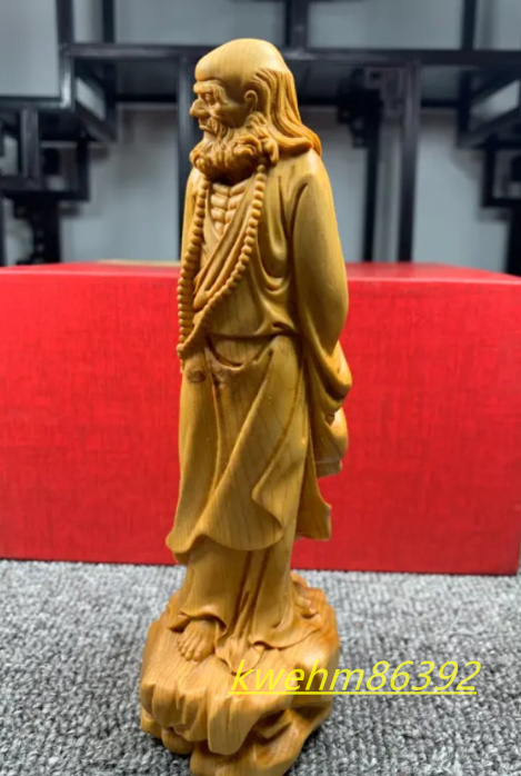 ポイント10倍】 極上彫 木彫り置物 達磨 置物 精密彫刻 仏教工芸品