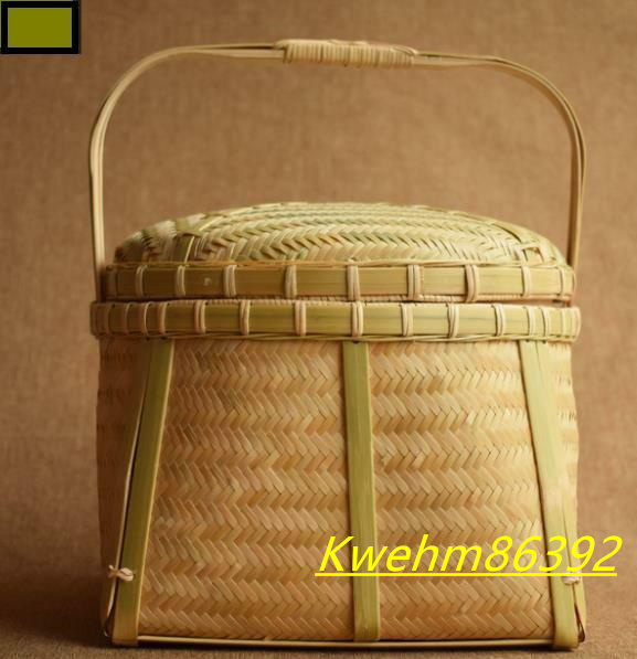 職人手作り 竹編みバッグ 古風 茶道具収納 収納ケース古風-