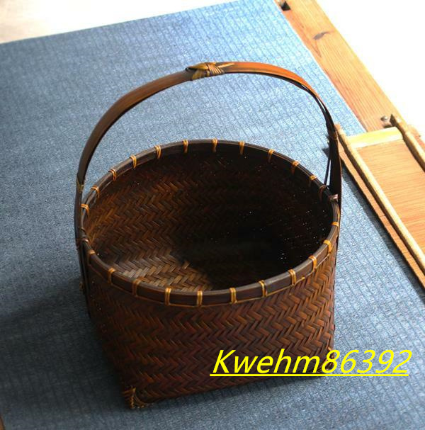 竹編みバッグ 古風 茶道具収納 収納ケース古風 職人手作り ピクニック