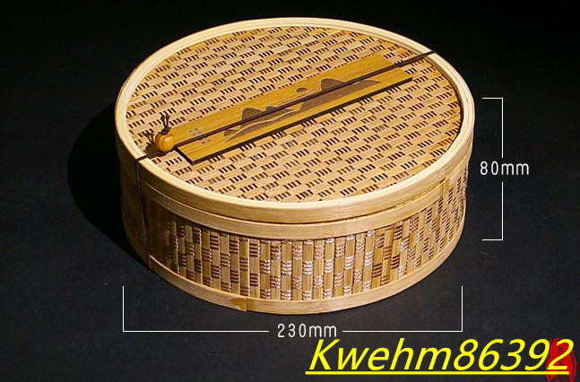竹で編んだかご 収納ボックス 收納盒 竹細工 茶道具籠_画像1