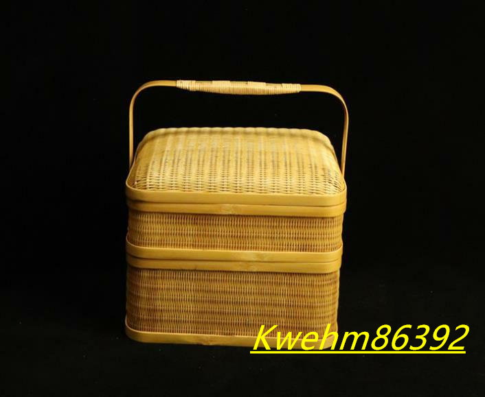職人手作り 竹編みバッグ 茶道具収納 収納ケース ピクニック