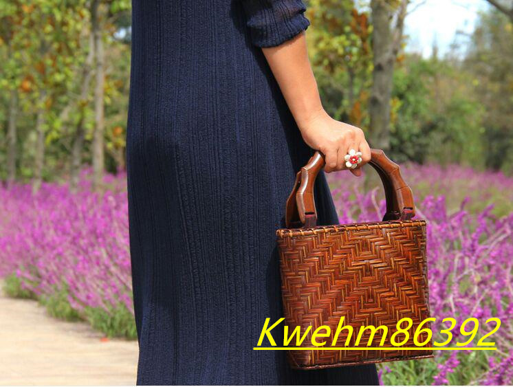 高品質の人気 竹で編んだ 手作り バッグ 手提げ袋 自然に回帰する 木工、竹工芸