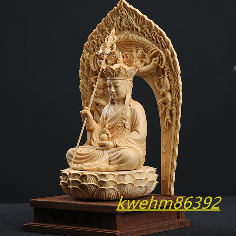 木彫り 仏像 娑婆三聖座像 観音菩薩·釈迦如来·地蔵菩蕯 財前彫刻 檜材