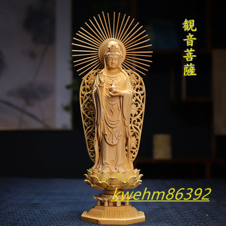 三尊 娑婆三聖（観音菩薩 釈迦如来 地蔵菩薩）木彫り 仏像 立像 彫刻 仏教工芸品 柘植材 仏師で仕上げ_画像4