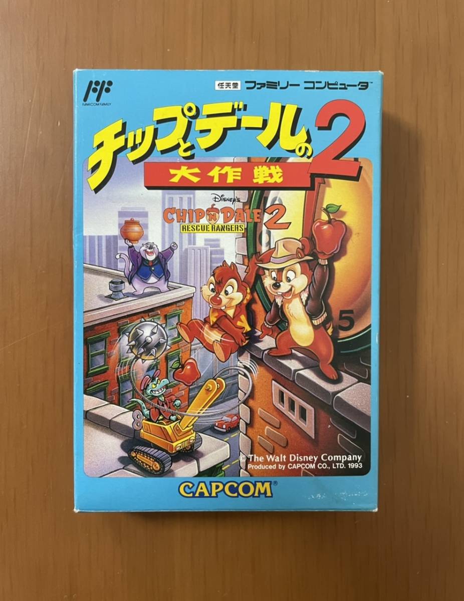 FC チップとデールの大作戦2 CAPCOM ファミコンソフト 箱説ハガキ付き