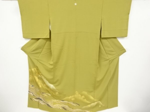 経典ブランド 宗sou 金彩遠山に松模様刺繍一つ紋色留袖【リサイクル】【着】 留袖