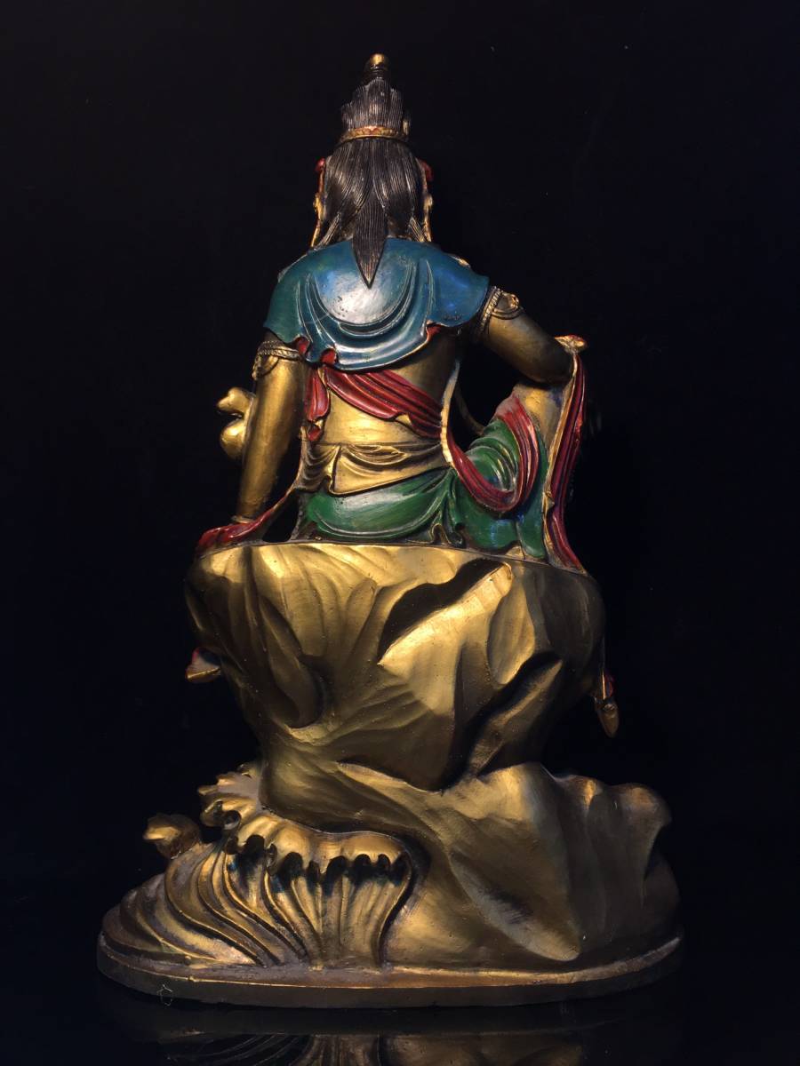 珍品旧蔵* 清時代 宗教仏像 銅塗金 【宗喀巴】 古置物 賞物 極細 珍品旧蔵* 清時代 宗教仏像 銅塗金 【宗喀巴】 古置物 賞物 極細
