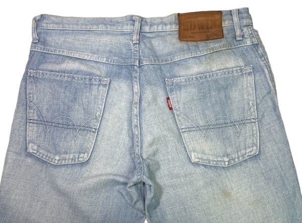 *linen Denim * EDWIN 503 W31 Edwin Regular NARROW сделано в Японии лен . джинсы American Casual USED Vintage б/у одежда 0296