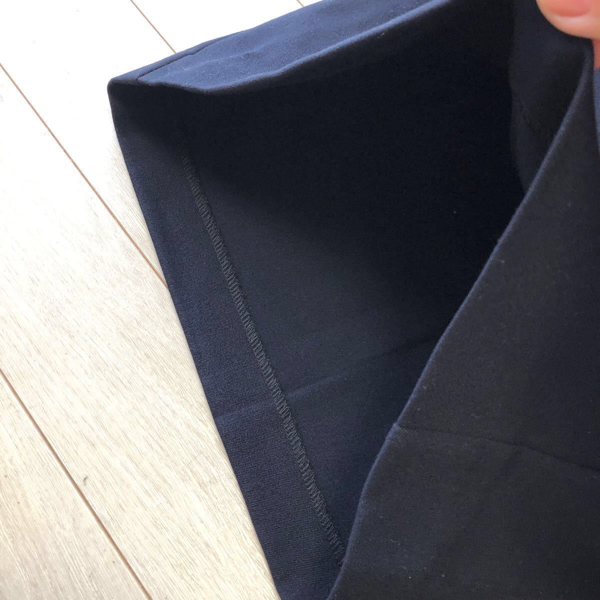 メルローズクレール ガウチョパンツ 4サイズ ワイドパンツ 黒に近い濃紺 センタープレス