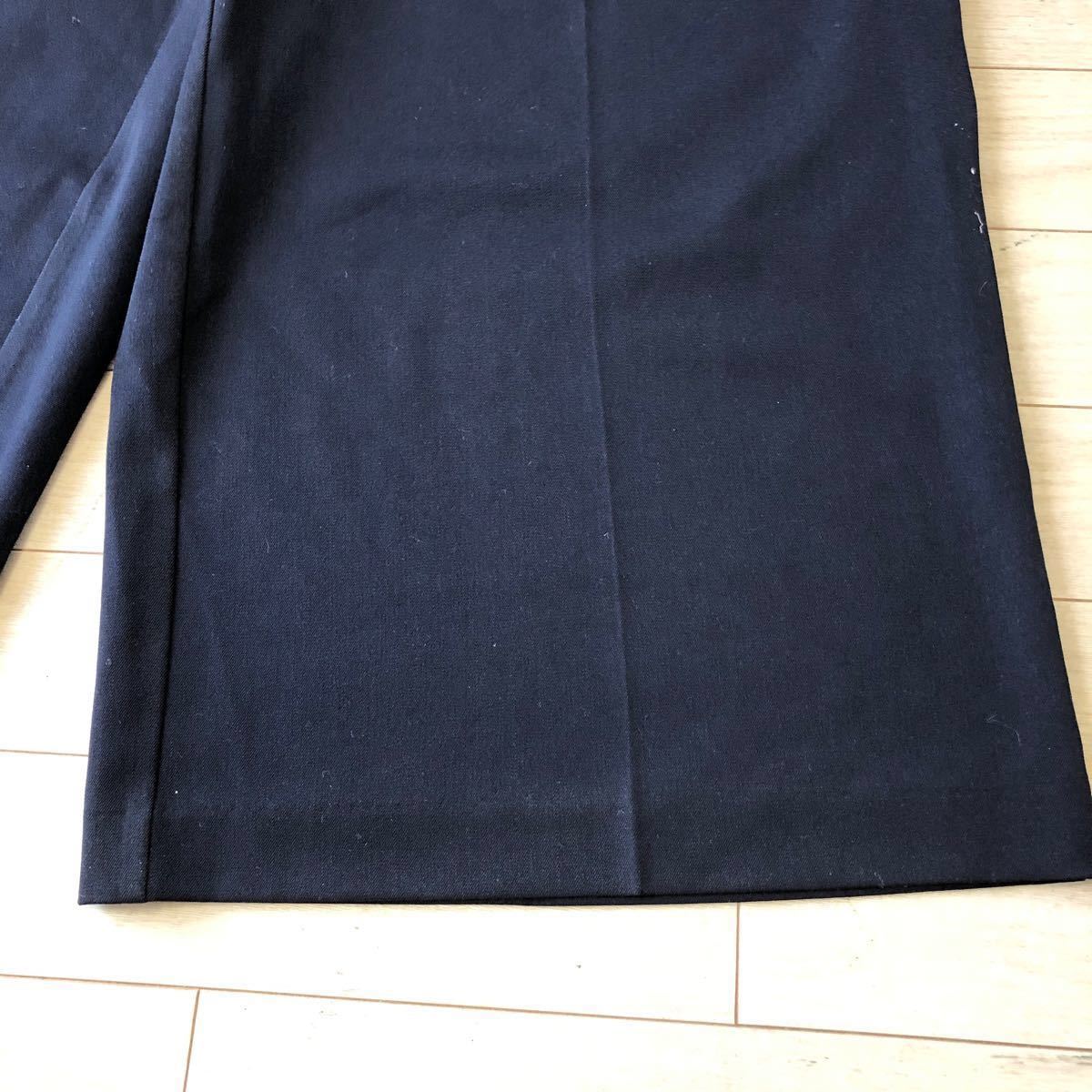 メルローズクレール ガウチョパンツ 4サイズ ワイドパンツ 黒に近い濃紺 センタープレス