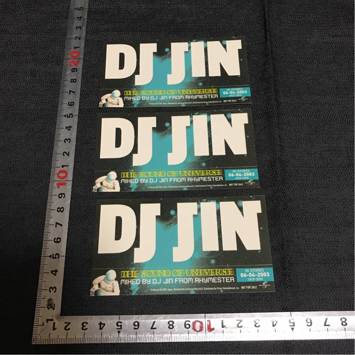 【まとめ売り】DJ JIN / THE SOUND OF UNIVERSE プロモーションステッカー3枚セット/ RHYMESTER_画像1