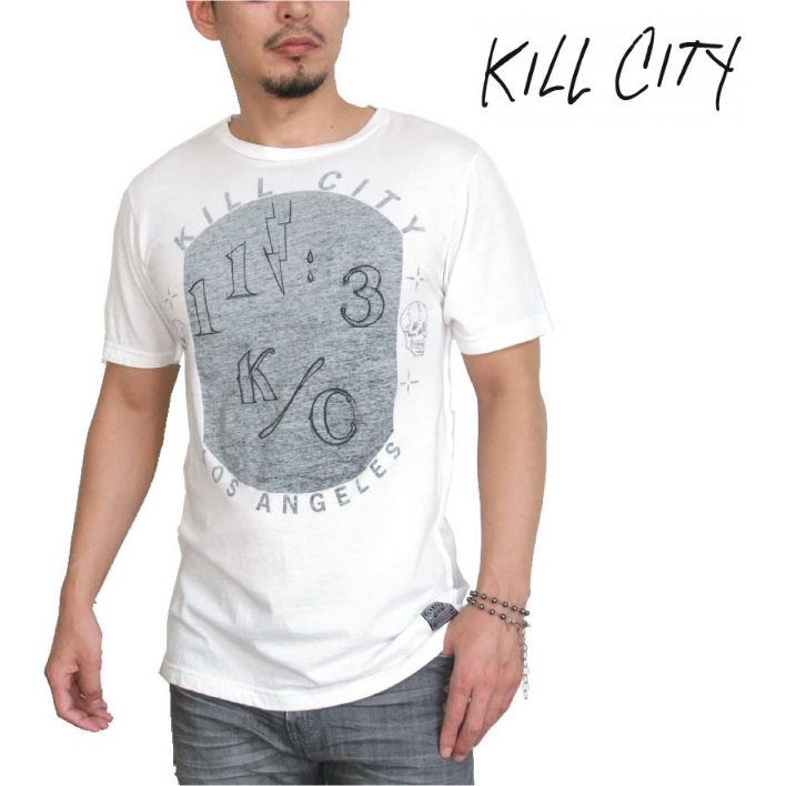 KILL CITY キルシティ 半袖 Tシャツ ホワイト LA ブランド Mサイズ Made in USA 新品_画像1