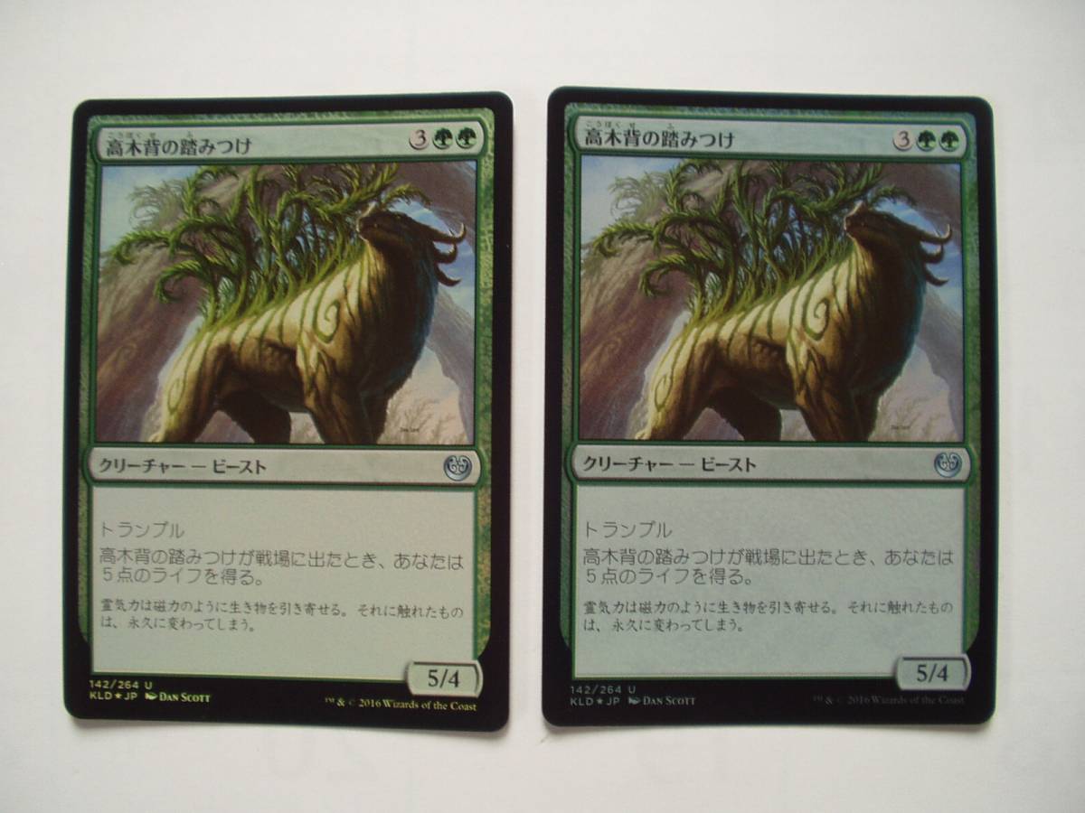 バイン　MTG 高木背の踏みつけ/Arborback Stomper foil 日本語2枚_画像1