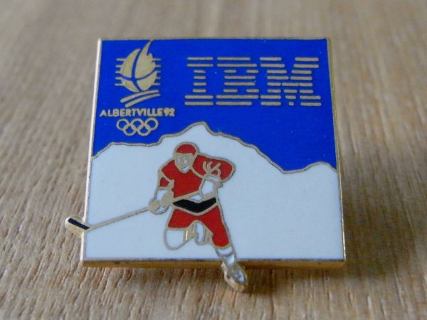 古い ピンバッジ : オリンピック 五輪 IBM ロゴ ピンズ #B_画像1