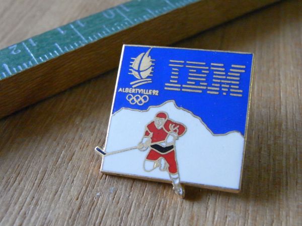 古い ピンバッジ : オリンピック 五輪 IBM ロゴ ピンズ #B_画像3