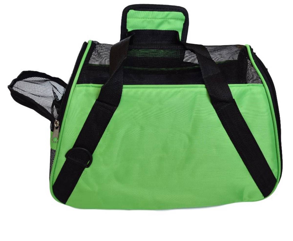  pet carry bag dog cat small animals folding going out outing 2WAY face .. travel mesh (S, green )
