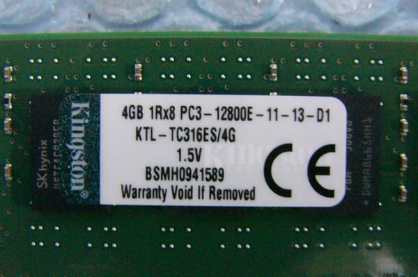 xf5 240pin DDR3 1600 PC3-12800E 4GB ECC Kingston_画像3