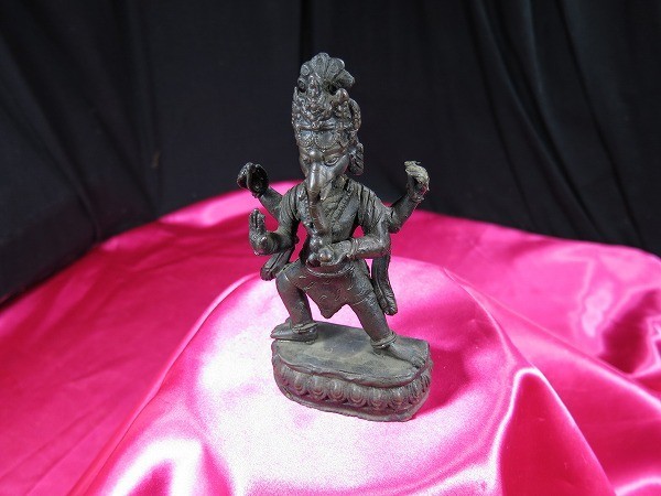 B　古銅ガネーシャ立像 インド　金工　神像　／仏像　御利益　財宝神　ガネーシャ　象神_画像5