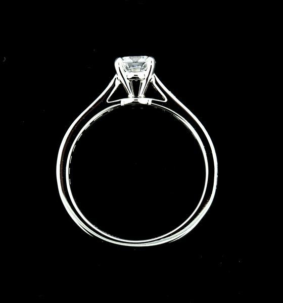  Cartier sleigh tail 0.30ct D-VVS2-3EX diamond ring Pt950