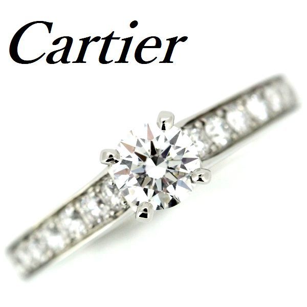  Cartier sleigh tail 0.30ct D-VVS2-3EX diamond ring Pt950