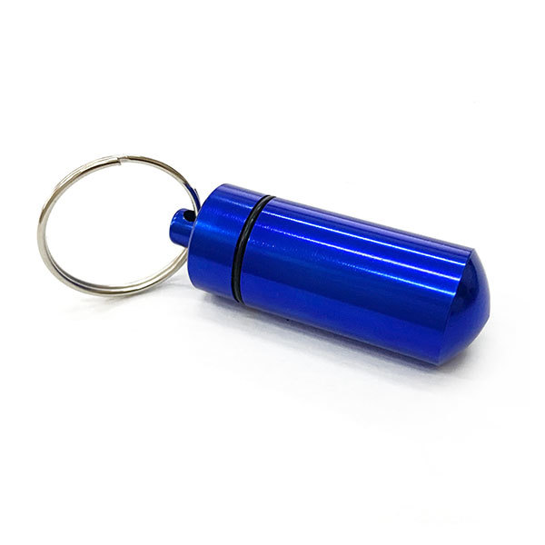  pill case medicine inserting .. medicine waterproof holder accessory bicycle car bike key ring strap blue free shipping 