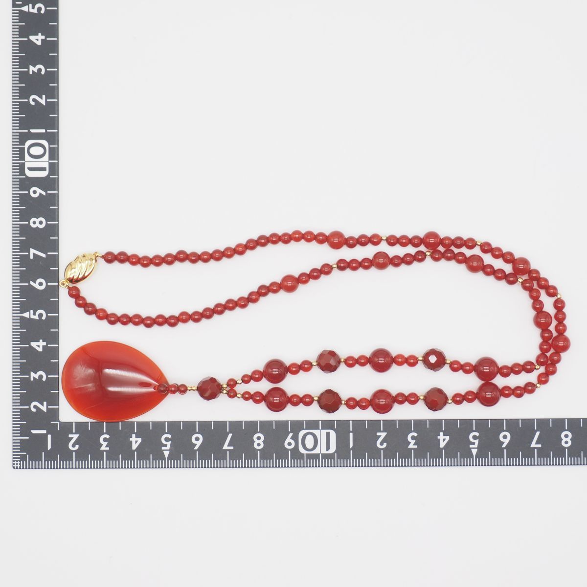 K260 赤瑪瑙 メノウ ペンダント ネックレス SILVER PAT ~~刻印 