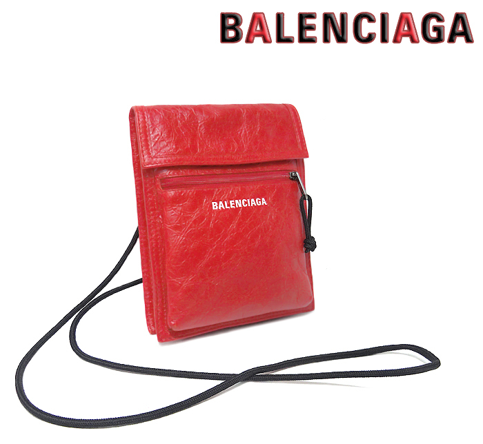 BALENCIAGA　バレンシアガ　ショルダーバック　レザー　レッド