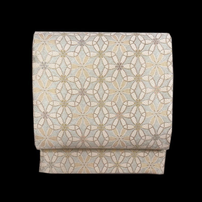 211y22◇袋帯 六通 乱菊 桜 雪輪 金糸 銀糸◇美品 日本店舗 www.m