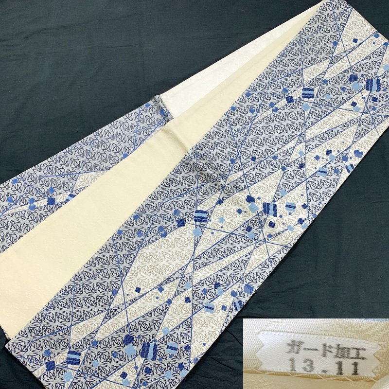 209my32◇藍染 袋帯 六通 斜線に松葉◇美品 | www.frostproductsltd.com