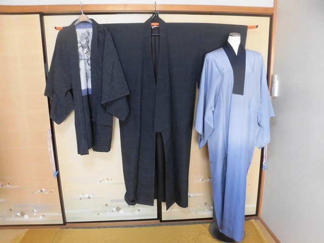 最終値下げ ☆ひげ紬/アンサンブル/男物/極上/正絹/未使用品/着物+